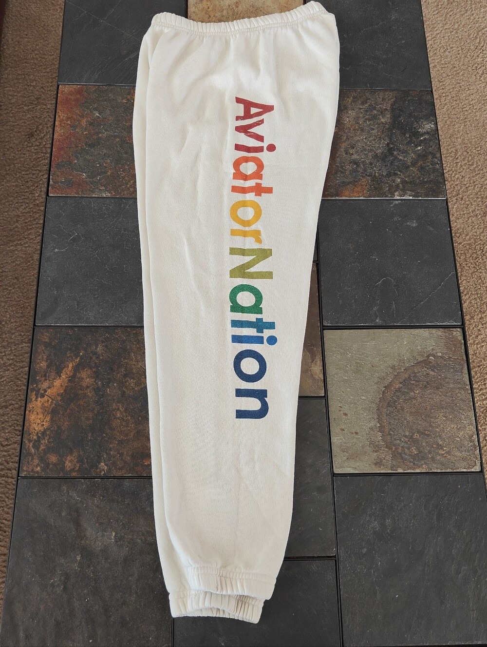 Aviator Nation Size S Sweatpants Cream/White